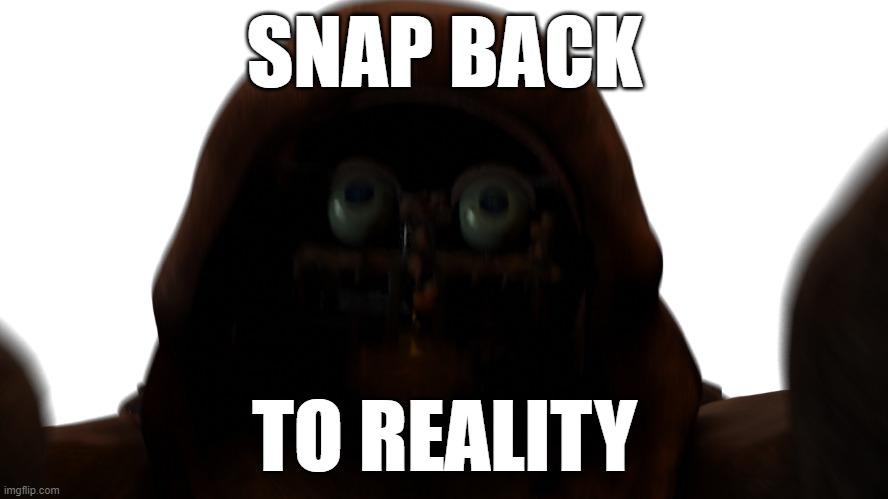 Bear from cecr | SNAP BACK; TO REALITY | made w/ Imgflip meme maker