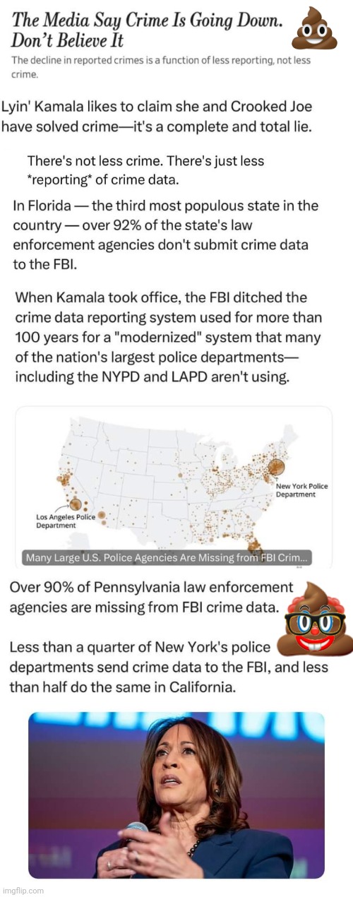 Spin doctoring crime stats for Hobama Harris | image tagged in kamala harris,partners in crime,fake news | made w/ Imgflip meme maker