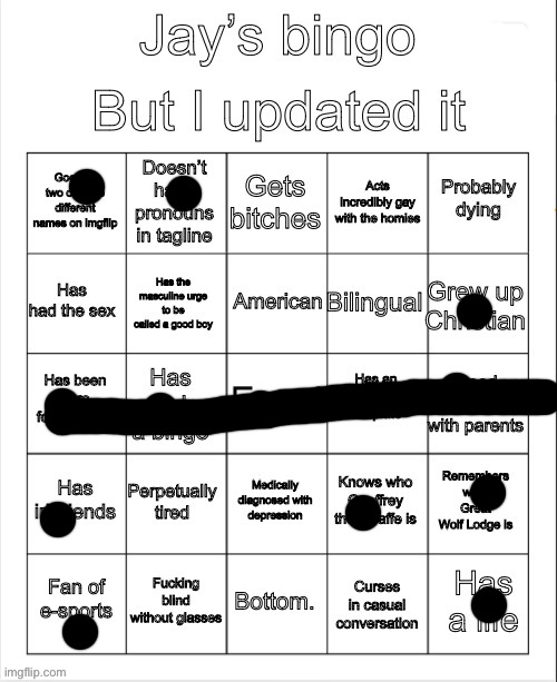 Jay’s bingo | image tagged in jay s bingo | made w/ Imgflip meme maker