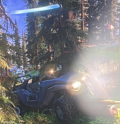 imagine being so bad at driving you stop on a log then get caught by two trees making it so the car teter toters | made w/ Imgflip meme maker