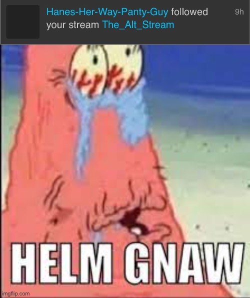 Oh helm gnaw it's Jeffrey | image tagged in helm gnaw | made w/ Imgflip meme maker