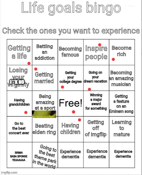 Not planning on leaving you gays | F**K NO | image tagged in life goals bingo | made w/ Imgflip meme maker