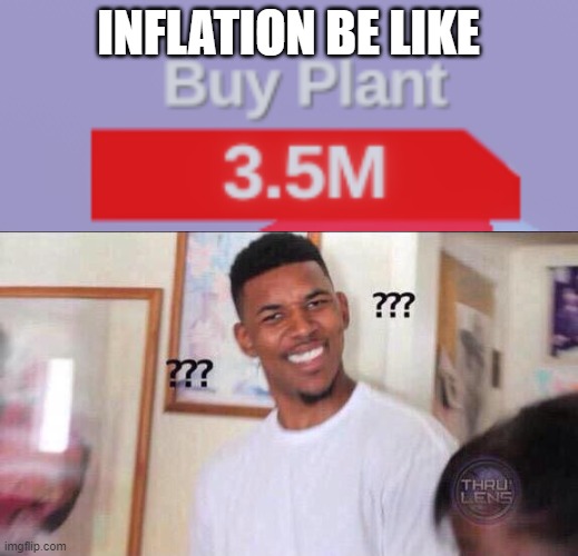 INFLATION BE LIKE | image tagged in black guy confused,inflation | made w/ Imgflip meme maker