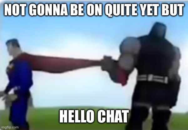 Hope y’all had good sleeps | NOT GONNA BE ON QUITE YET BUT; HELLO CHAT | image tagged in excuse me | made w/ Imgflip meme maker