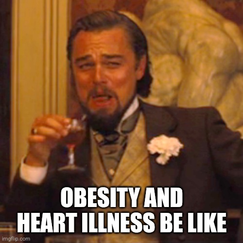 Laughing Leo Meme | OBESITY AND HEART ILLNESS BE LIKE | image tagged in memes,laughing leo | made w/ Imgflip meme maker