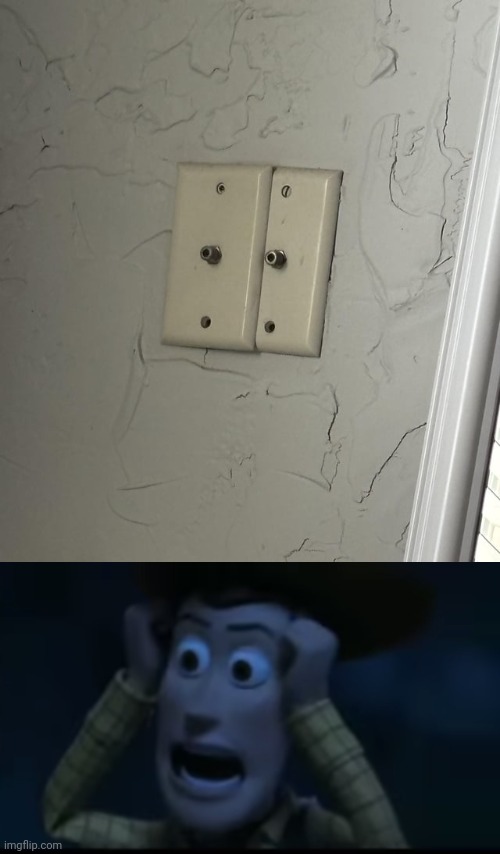 2 smashed together | image tagged in woody visible frustration,together,you had one job,wall,walls,memes | made w/ Imgflip meme maker