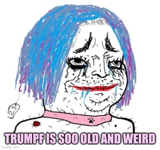 Liberal woman | TRUMPF IS SOO OLD AND WEIRD | image tagged in liberal woman | made w/ Imgflip meme maker