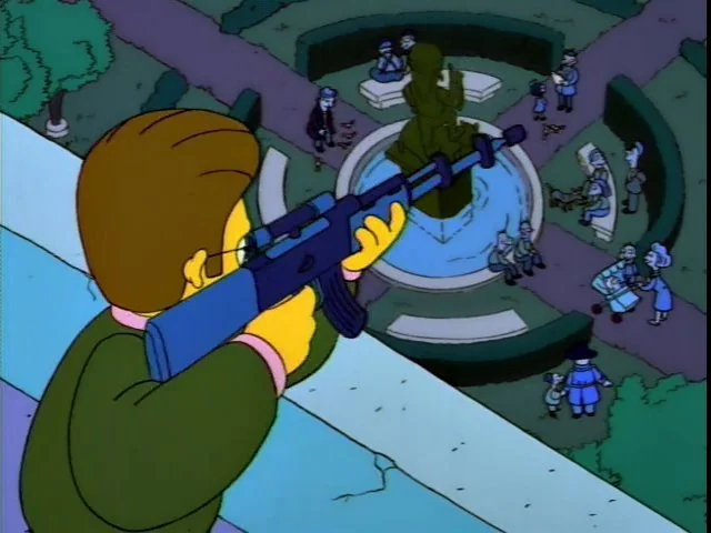 High Quality Ned Flanders Sniper Rifle Blank Meme Template