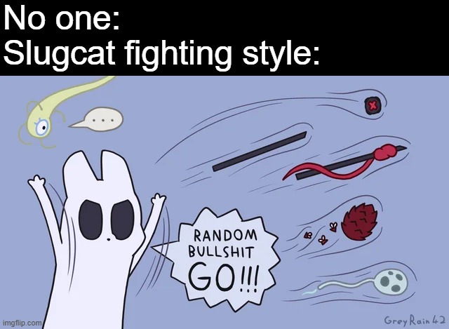 So I found this game called Rain World. | No one:
Slugcat fighting style: | image tagged in random bullshit go | made w/ Imgflip meme maker