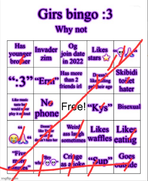 Girs dumb bingo | image tagged in girs dumb bingo | made w/ Imgflip meme maker