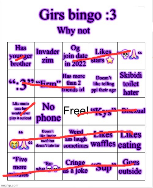 Girs dumb bingo | image tagged in girs dumb bingo | made w/ Imgflip meme maker