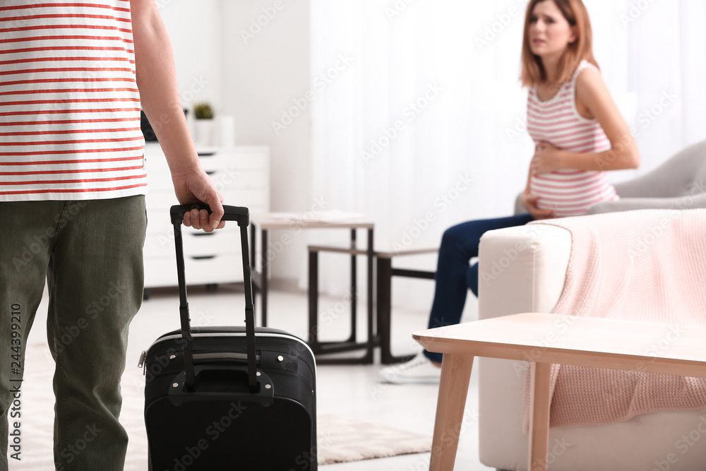 man leaving his pregnant wife Blank Meme Template