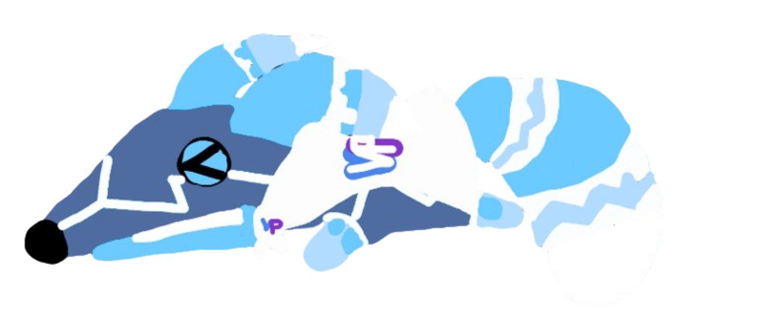 Blue Super Pretztail(lying down) Blank Meme Template