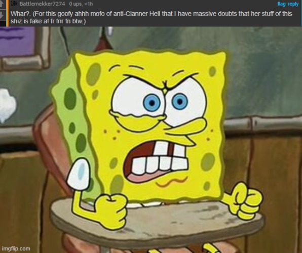 image tagged in pissed off spongebob | made w/ Imgflip meme maker