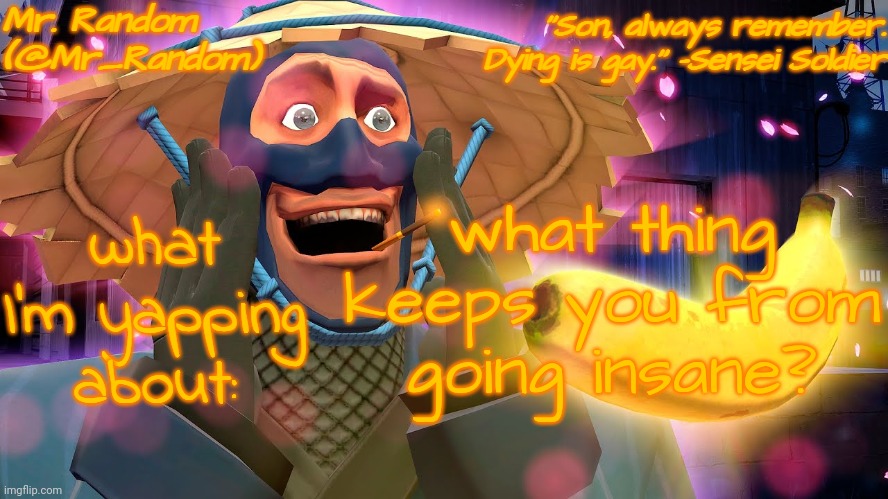 si | what thing keeps you from going insane? | image tagged in sunny daydream | made w/ Imgflip meme maker