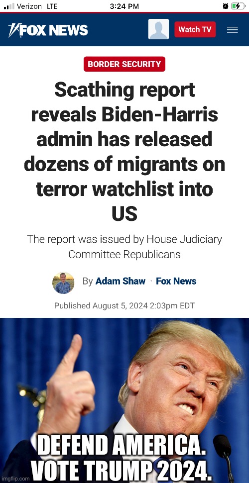 DEFEND AMERICA. VOTE TRUMP 2024. | image tagged in donald trump | made w/ Imgflip meme maker