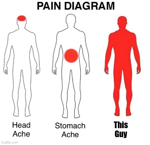 Pain Diagram | This
Guy | image tagged in pain diagram | made w/ Imgflip meme maker