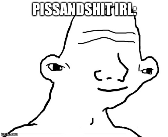 Wojak dumb | PISSANDSHIT IRL: | image tagged in wojak dumb | made w/ Imgflip meme maker