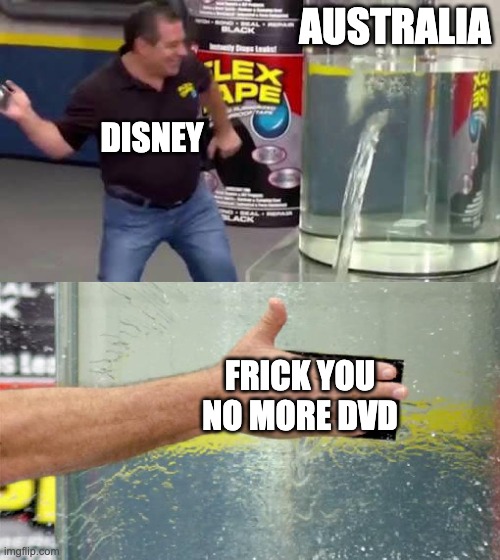 why | AUSTRALIA; DISNEY; FRICK YOU NO MORE DVD | image tagged in disney | made w/ Imgflip meme maker