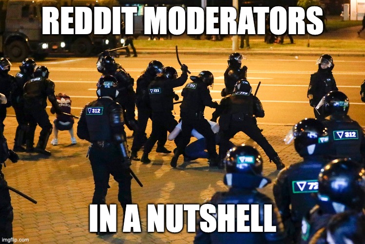 Censorship on Reddit | REDDIT MODERATORS; IN A NUTSHELL | image tagged in free speech,dank,relatable | made w/ Imgflip meme maker