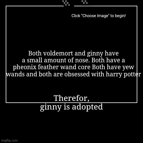 Both voldemort and ginny have a small amount of nose. Both have a pheonix feather wand core Both have yew wands and both are obsessed with h | image tagged in funny,demotivationals | made w/ Imgflip demotivational maker