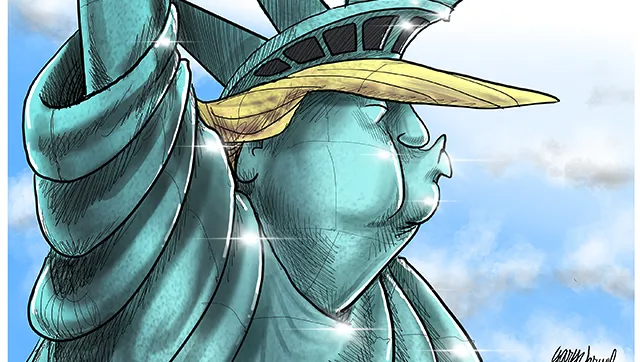 Trump Statue of Liberty Blank Meme Template