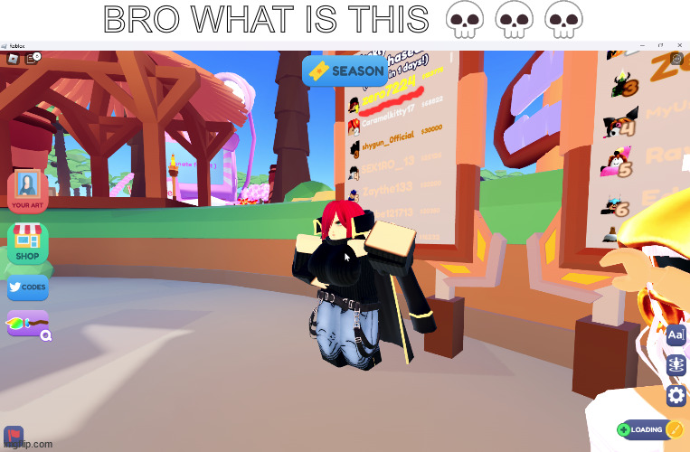 she have tits | BRO WHAT IS THIS 💀💀💀 | image tagged in roblox,bruh,starving artists | made w/ Imgflip meme maker