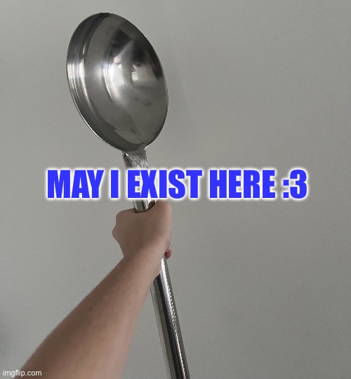 Memesoon’s spoon | MAY I EXIST HERE :3 | image tagged in memesoon s spoon | made w/ Imgflip meme maker