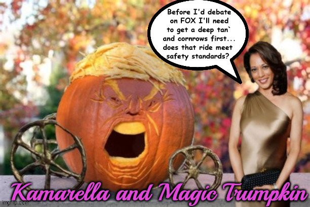 Kamarella & the Maga Trumpkin | image tagged in trumpkin,cinderella,black job,orange face,trump gets the shoe,maga mockery | made w/ Imgflip meme maker