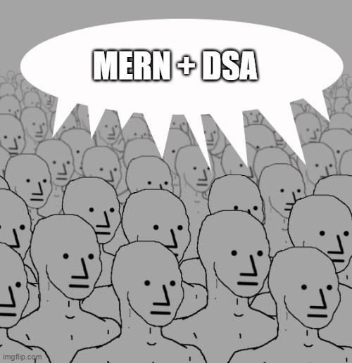 npc-crowd | MERN + DSA | image tagged in npc-crowd | made w/ Imgflip meme maker
