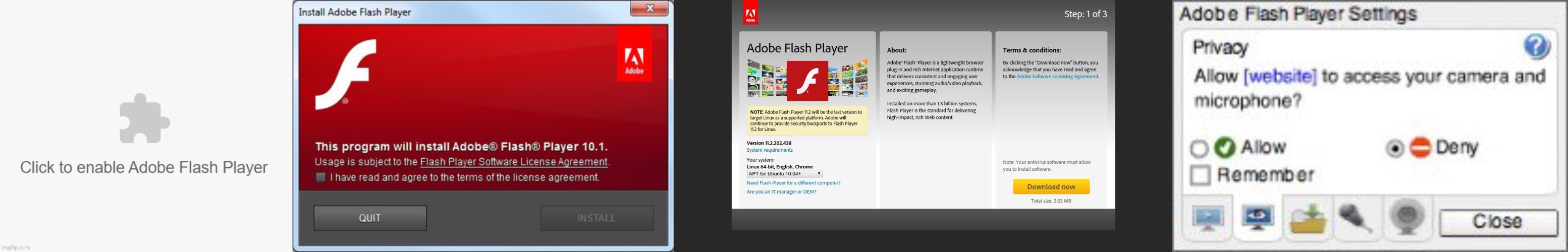 Adobe flash (1996 - 2020) - Imgflip