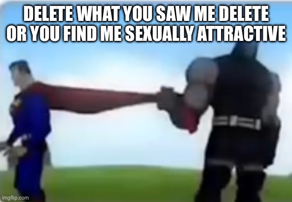 @normalcore.. | DELETE WHAT YOU SAW ME DELETE OR YOU FIND ME SEXUALLY ATTRACTIVE | image tagged in excuse me | made w/ Imgflip meme maker