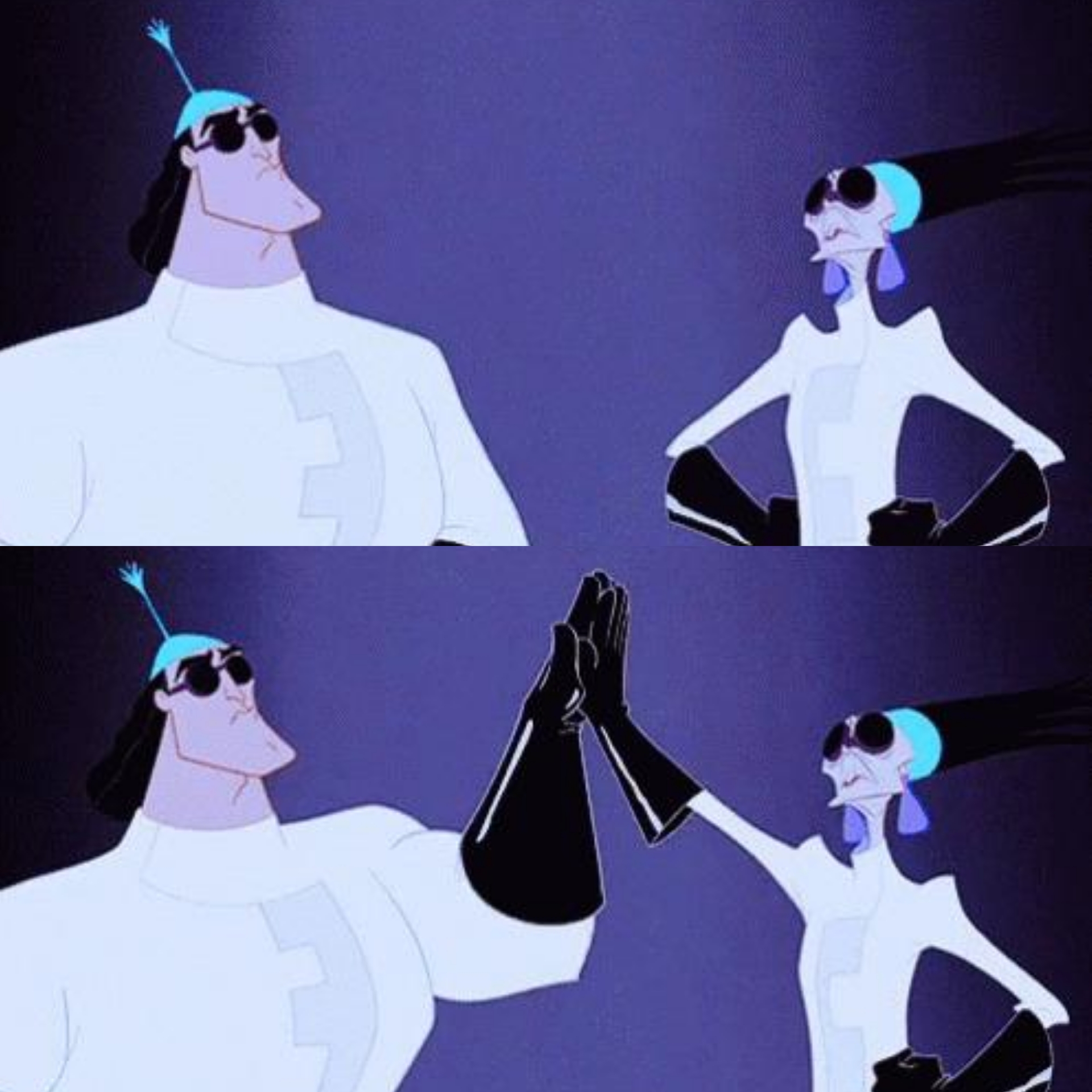 Emperors New Groove High Five Blank Meme Template