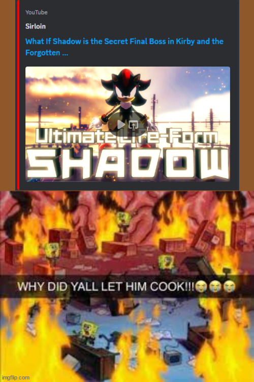 im sorry HUH?! | image tagged in why did y all let him cook,kirby,sonic | made w/ Imgflip meme maker