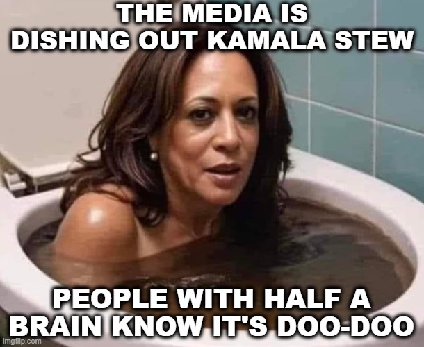 Kamala was Biden's insurance against the 25th amendment. Now she's the 2nd coming of 0bama. | THE MEDIA IS DISHING OUT KAMALA STEW; PEOPLE WITH HALF A BRAIN KNOW IT'S DOO-DOO | image tagged in kamala harris,potus,joe biden,barack obama,poop,mainstream media | made w/ Imgflip meme maker