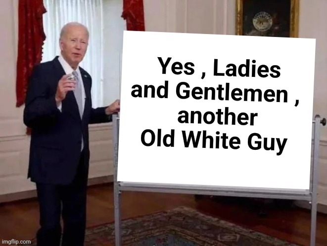 Joe tries to explain | Yes , Ladies and Gentlemen , 
another Old White Guy | image tagged in joe tries to explain | made w/ Imgflip meme maker