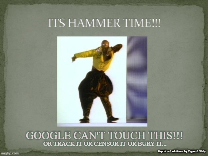 GOOGLE CAN'T TOUCH THIS!!! OR TRACK IT OR CENSOR IT OR BURY IT... Repost w/ additions by Tigger & Willy | made w/ Imgflip meme maker