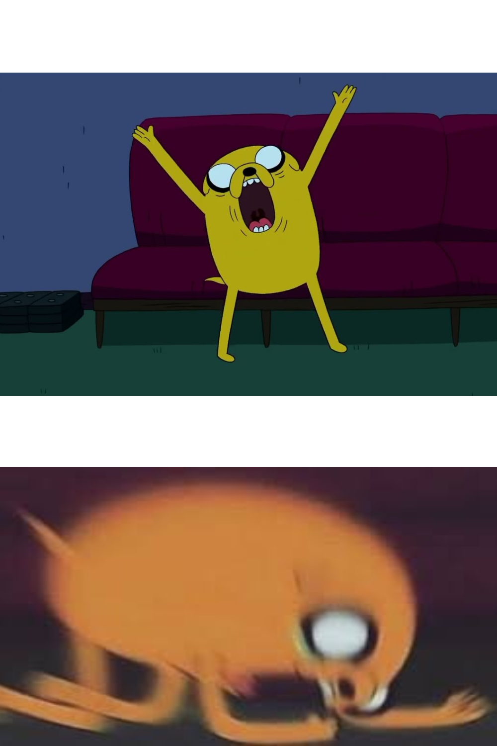 High Quality Jake Scream VS Jake's Pain Blank Meme Template