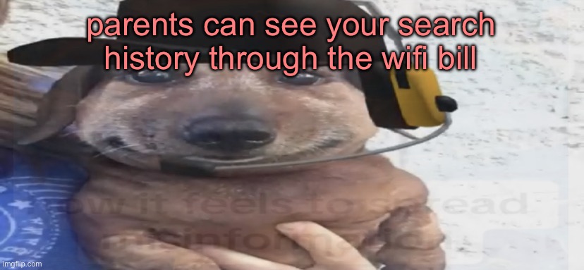 parents can see your search history through the wifi bill | made w/ Imgflip meme maker