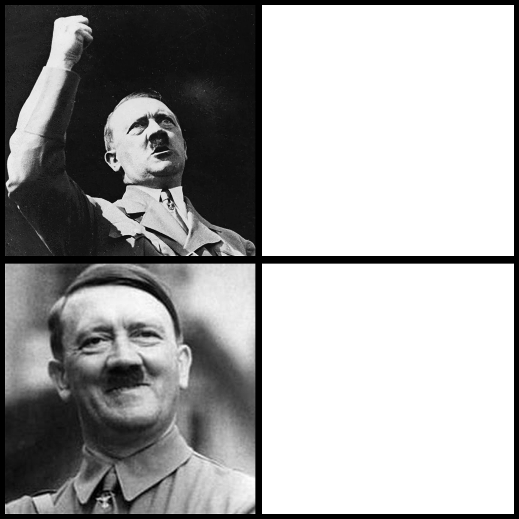 Hitler No Yes Blank Meme Template