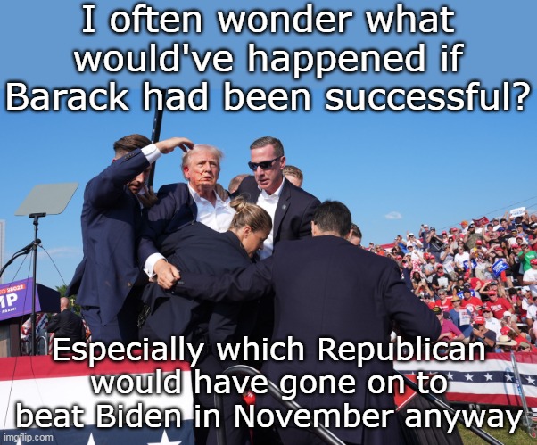 They could make it a movie | I often wonder what would've happened if Barack had been successful? Especially which Republican would have gone on to beat Biden in November anyway | image tagged in if obama succeeded killing trump meme | made w/ Imgflip meme maker