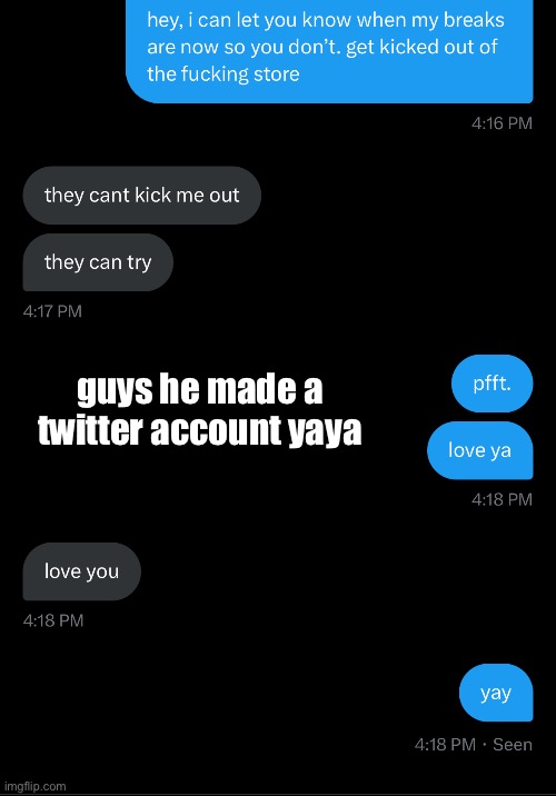 i should put the caption in the middle of the meme | guys he made a twitter account yaya | made w/ Imgflip meme maker