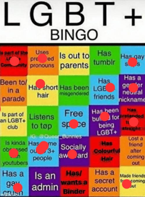 llI got a bingay | image tagged in lgbtq bingo | made w/ Imgflip meme maker