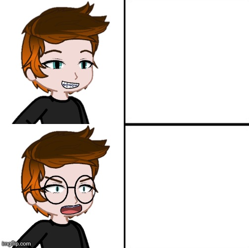 MC glasses and without glasses meme Blank Meme Template