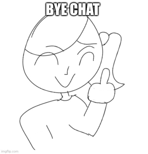 Dea flipping you off | BYE CHAT | image tagged in dea flipping you off | made w/ Imgflip meme maker