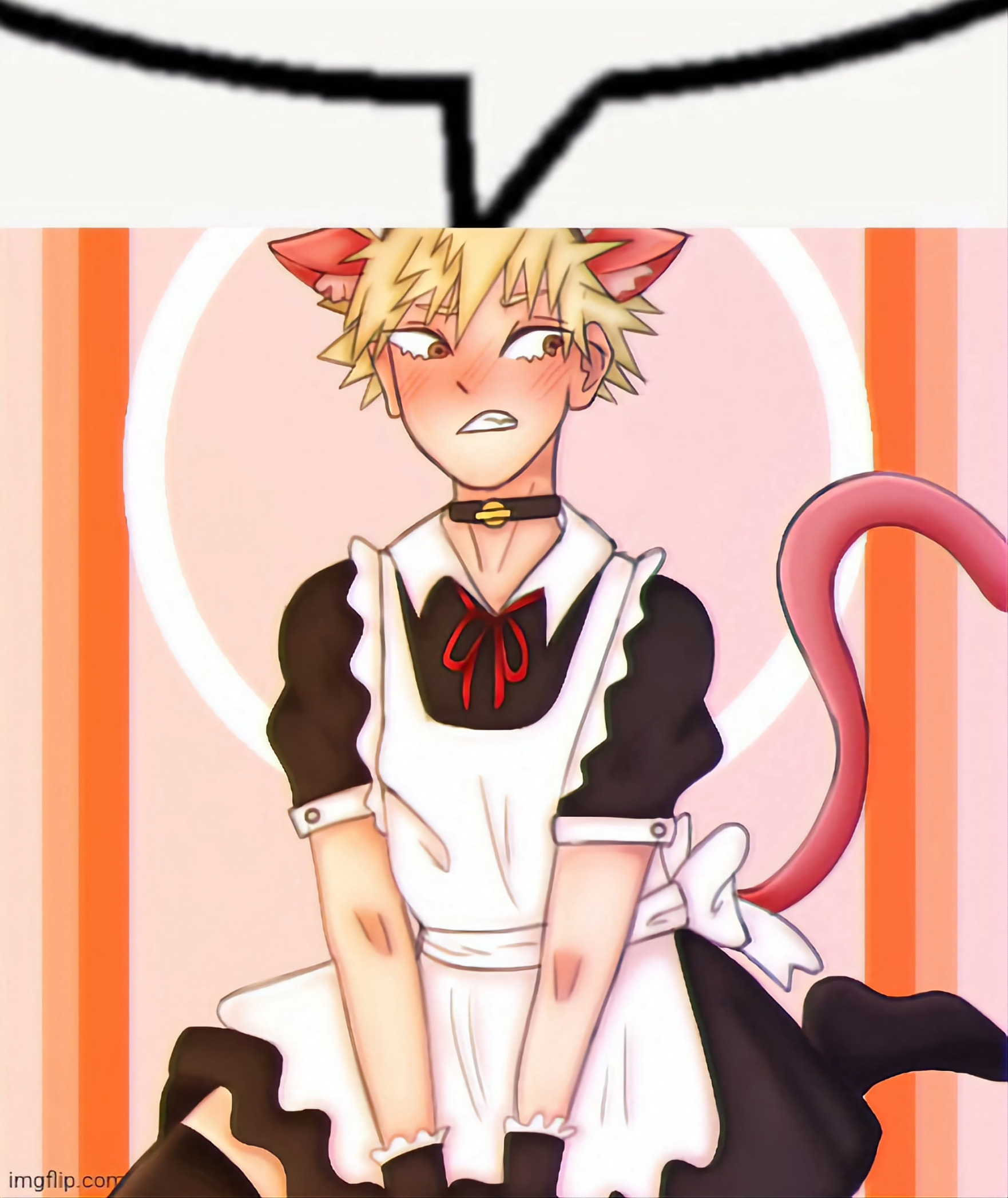 High Quality femboy bakugou speech bubble Blank Meme Template