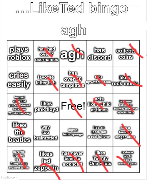 …LikeTed bingo | image tagged in liketed bingo | made w/ Imgflip meme maker