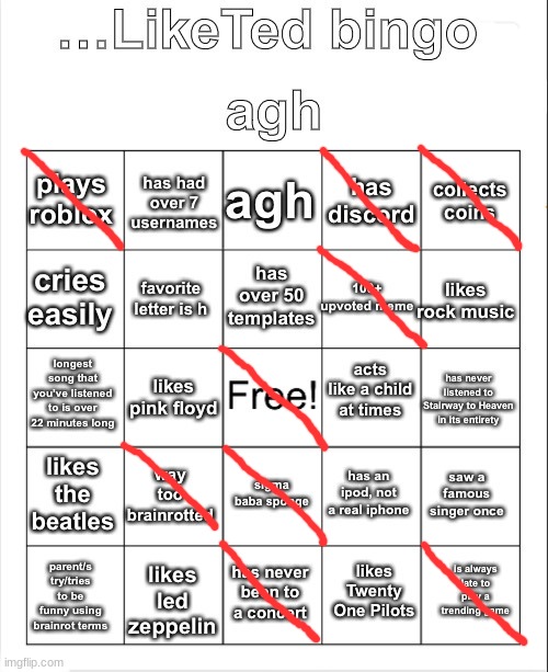 …LikeTed bingo | image tagged in liketed bingo | made w/ Imgflip meme maker
