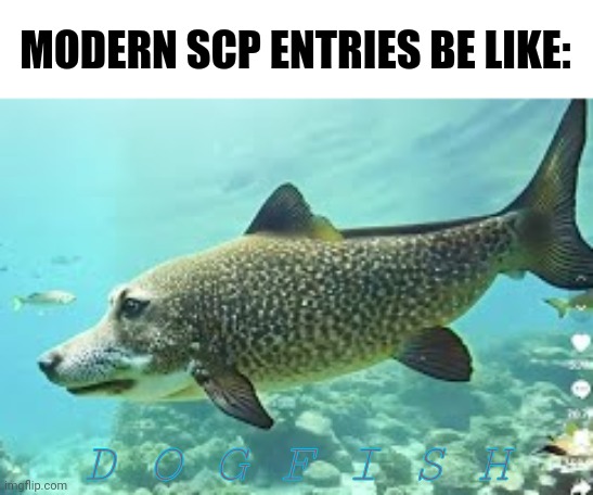 MODERN SCP ENTRIES BE LIKE:; D O G F I S H | image tagged in memes,scp,fishy | made w/ Imgflip meme maker