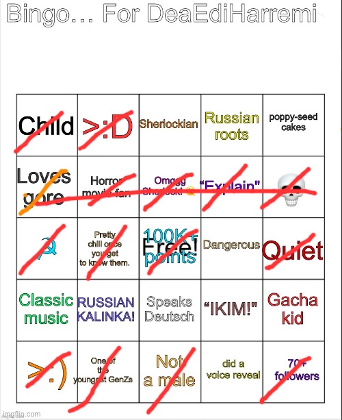 Custom-MAde DeaHarremi Bingo | image tagged in custom-made deaharremi bingo | made w/ Imgflip meme maker